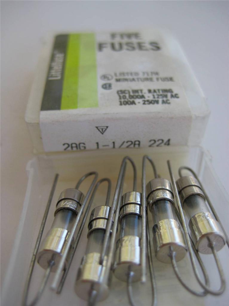 5X Littelfuse Fuse 224 .250 .500 .750 1 1.5 2 2.5 3.5 4 5 6 7 8 o 10 2AG NUEVO DE LOTE ANTIGUO - Imagen 5 de 15