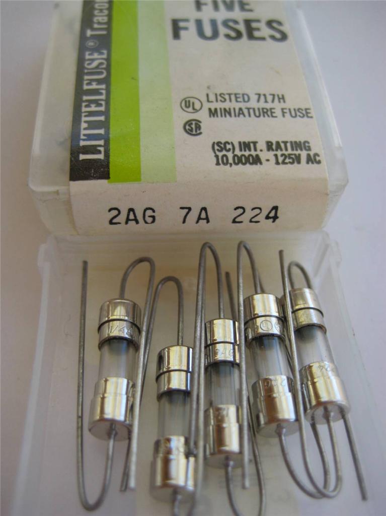 5X Littelfuse Fuse 224 .250 .500 .750 1 1.5 2 2.5 3.5 4 5 6 7 8 o 10 2AG NUEVO DE LOTE ANTIGUO - Imagen 13 de 15