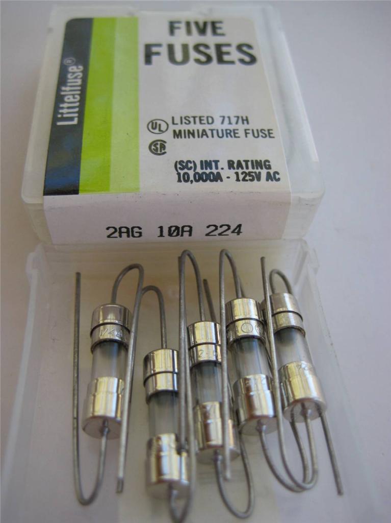 5X Littelfuse Fuse 224 .250 .500 .750 1 1.5 2 2.5 3.5 4 5 6 7 8 o 10 2AG NUEVO DE LOTE ANTIGUO - Imagen 15 de 15