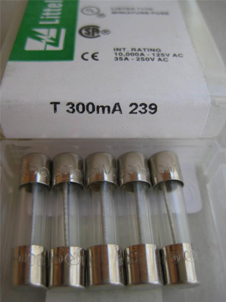 5X Littelfuse Fuse 239 .200 .300 1/2 3/4 1 1-1/4 1-6/10 o 2-1/2 Amp 5x20 mm T - Imagen 3 de 12