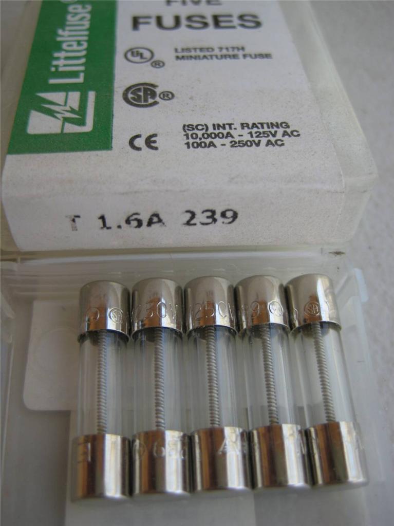 5X Littelfuse Fuse 239 .200 .300 1/2 3/4 1 1-1/4 1-6/10 o 2-1/2 Amp 5x20 mm T - Imagen 8 de 12