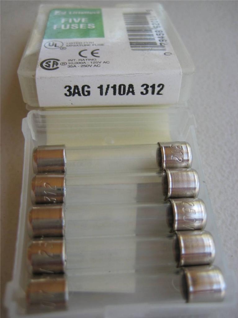 5x Littelfuse Fusible 312 1/100 15/100 .175 1/10 1/8 3/16 2/10 o 3/10 Amp - Imagen 7 de 11