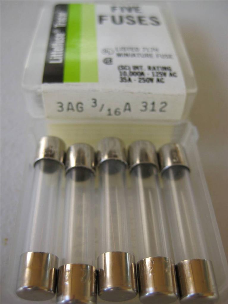 5x Littelfuse Fusible 312 1/100 15/100 .175 1/10 1/8 3/16 2/10 o 3/10 Amp - Imagen 9 de 11