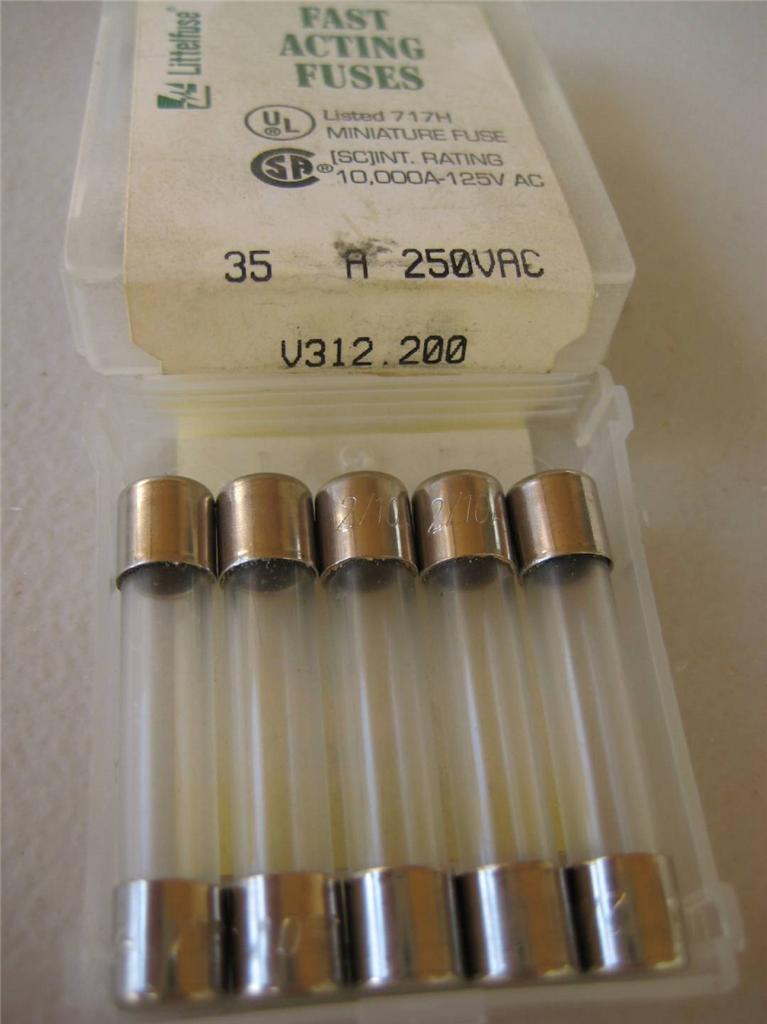 5x Littelfuse Fusible 312 1/100 15/100 .175 1/10 1/8 3/16 2/10 o 3/10 Amp - Imagen 10 de 11