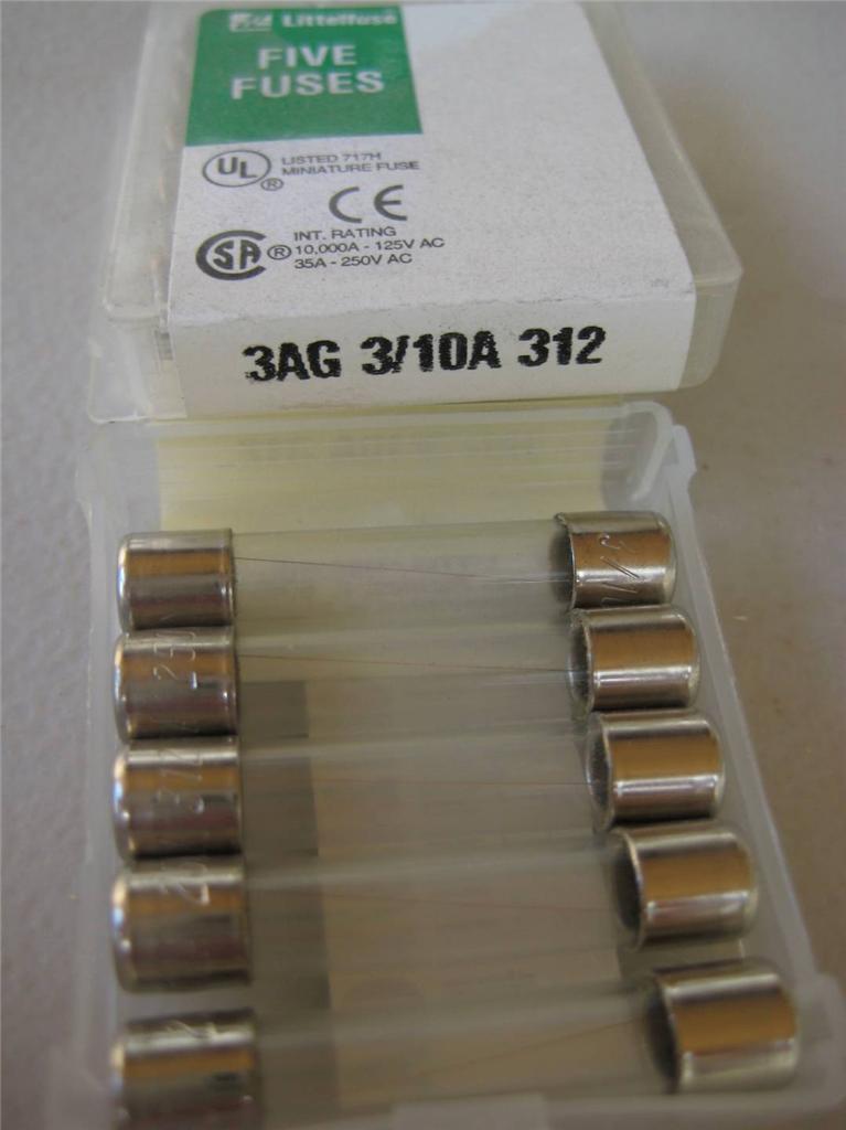 5x Littelfuse Fusible 312 1/100 15/100 .175 1/10 1/8 3/16 2/10 o 3/10 Amp - Imagen 11 de 11