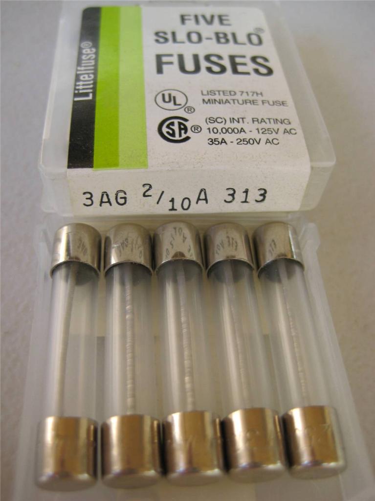 5X Littelfuse Fuse 313 2/10 3/10 4/10 1/2 6/10 7/10 3/4 1 1-2/10 1-1/4 or 1.5 A - Picture 2 of 13