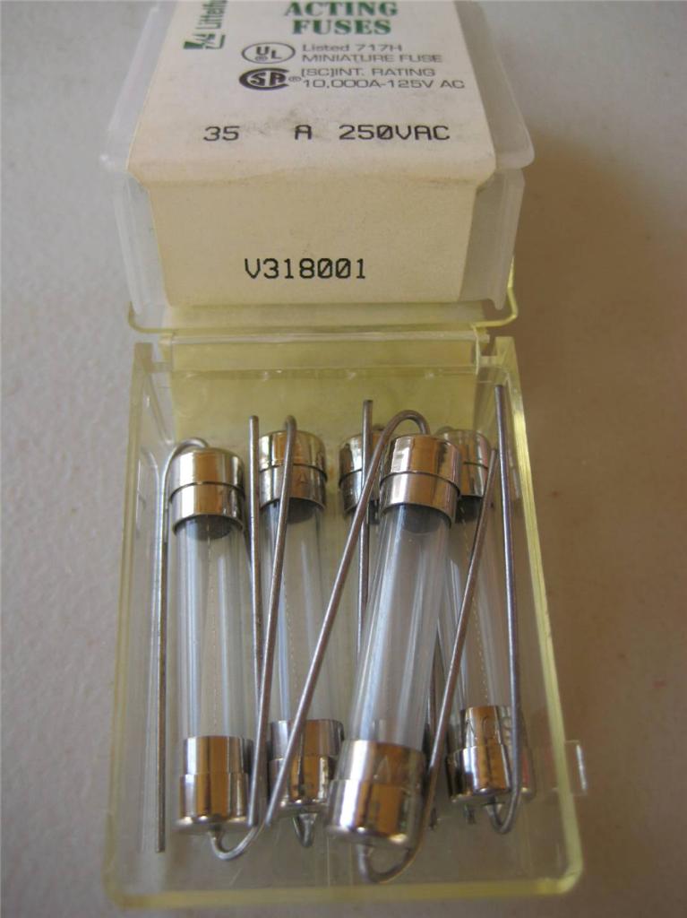 5X Littelfuse 3AG Fuse 318 1/8 1/2 3/8 6/10 3/4 1 1-1/4 o 1-1/2 Fast PigTail - Imagen 7 de 9