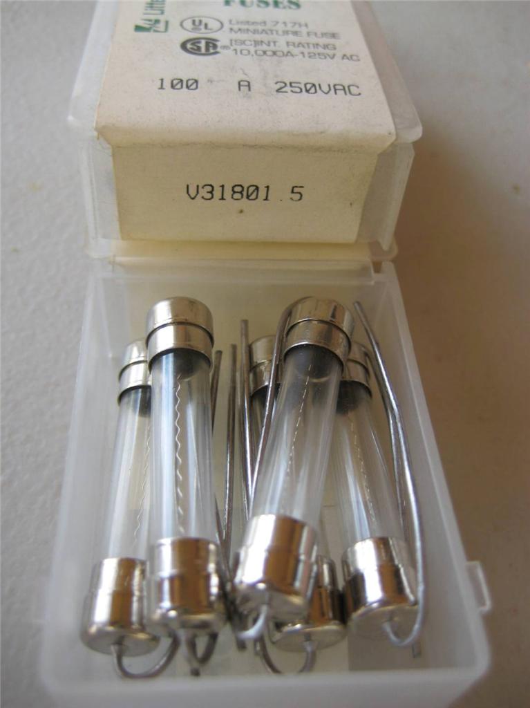 5X Littelfuse 3AG Fuse 318 1/8 1/2 3/8 6/10 3/4 1 1-1/4 o 1-1/2 Fast PigTail - Imagen 9 de 9