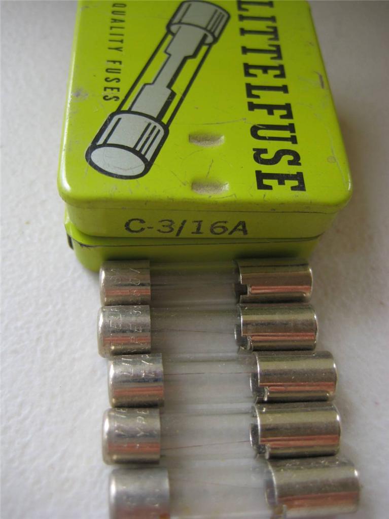 4 o 5X Littelfuse Fuse C 332 3/16 1/4 3/10 4/10 1/2 7/10 3/4 1 o 1-1/4 A 250V - Imagen 2 de 10