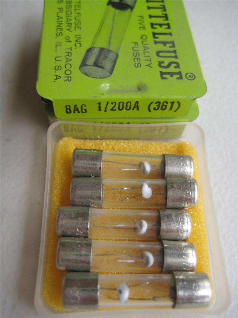 5X Littelfuse Fuse 361 1/100 1/200 1/500 1/10 2/10 1/8 1/4 3/8 o 1/2 8AG 1"L - Imagen 3 de 12