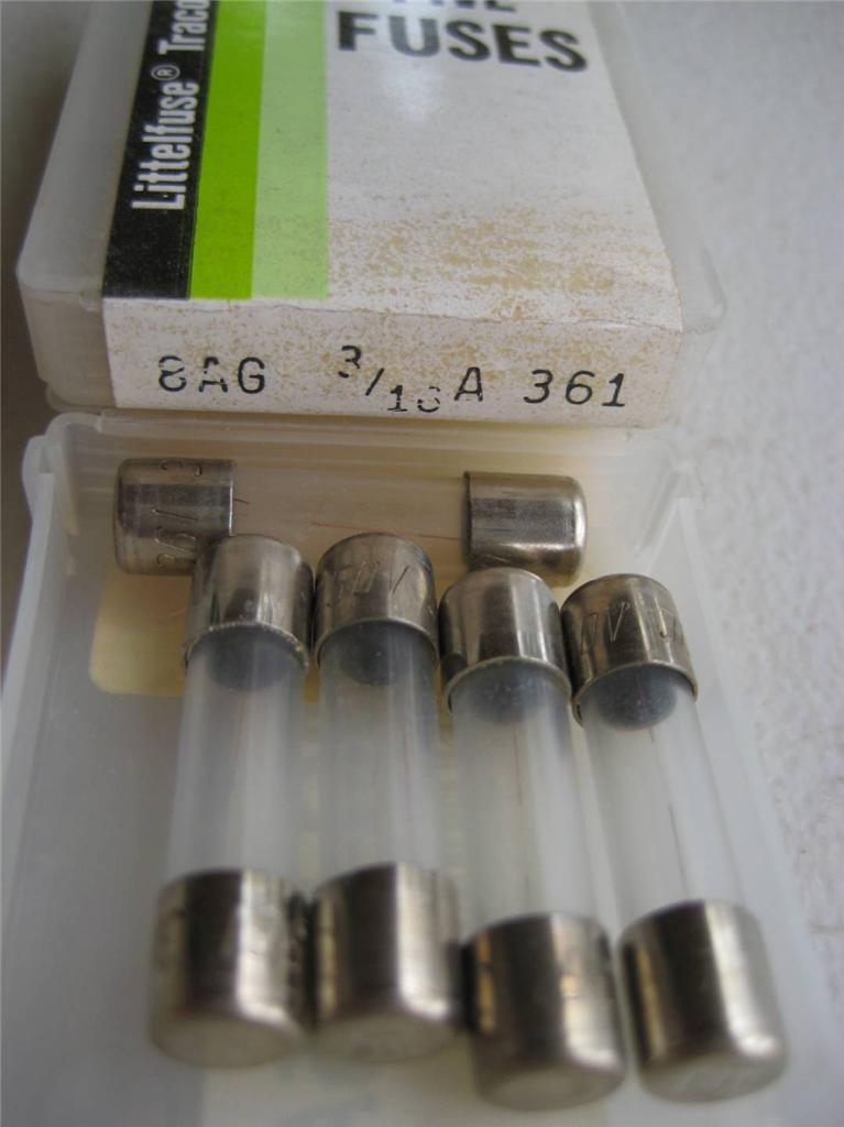 5X Littelfuse Fuse 361 1/100 1/200 1/500 1/10 2/10 1/8 1/4 3/8 o 1/2 8AG 1"L - Imagen 9 de 12