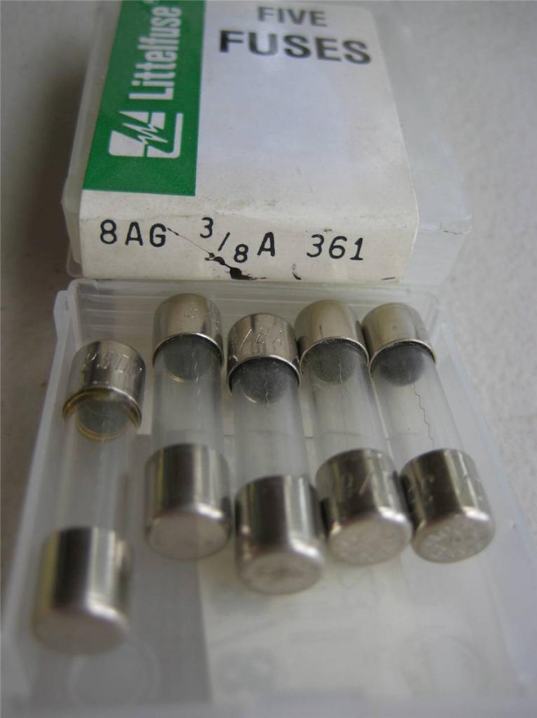 5X Littelfuse Fuse 361 1/100 1/200 1/500 1/10 2/10 1/8 1/4 3/8 o 1/2 8AG 1"L - Imagen 11 de 12