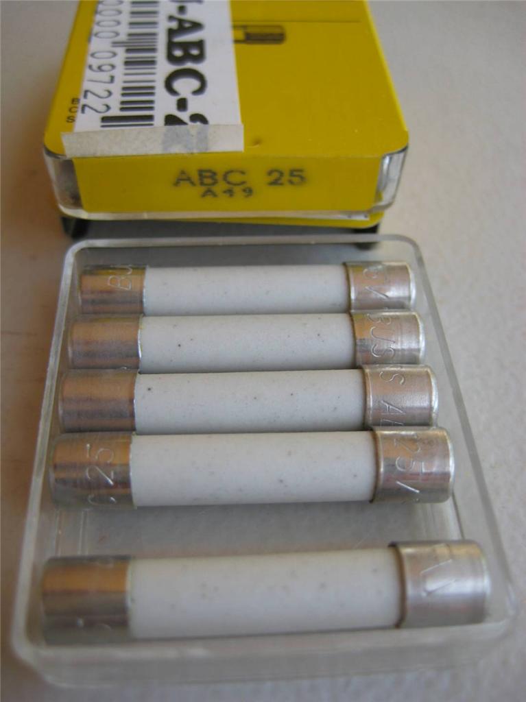 5X BUSSMANN Fast Acting FUSE ABC 2-1/2 3 4  6 8 or 10 Amp 125 or 250 V  Ceramic 
