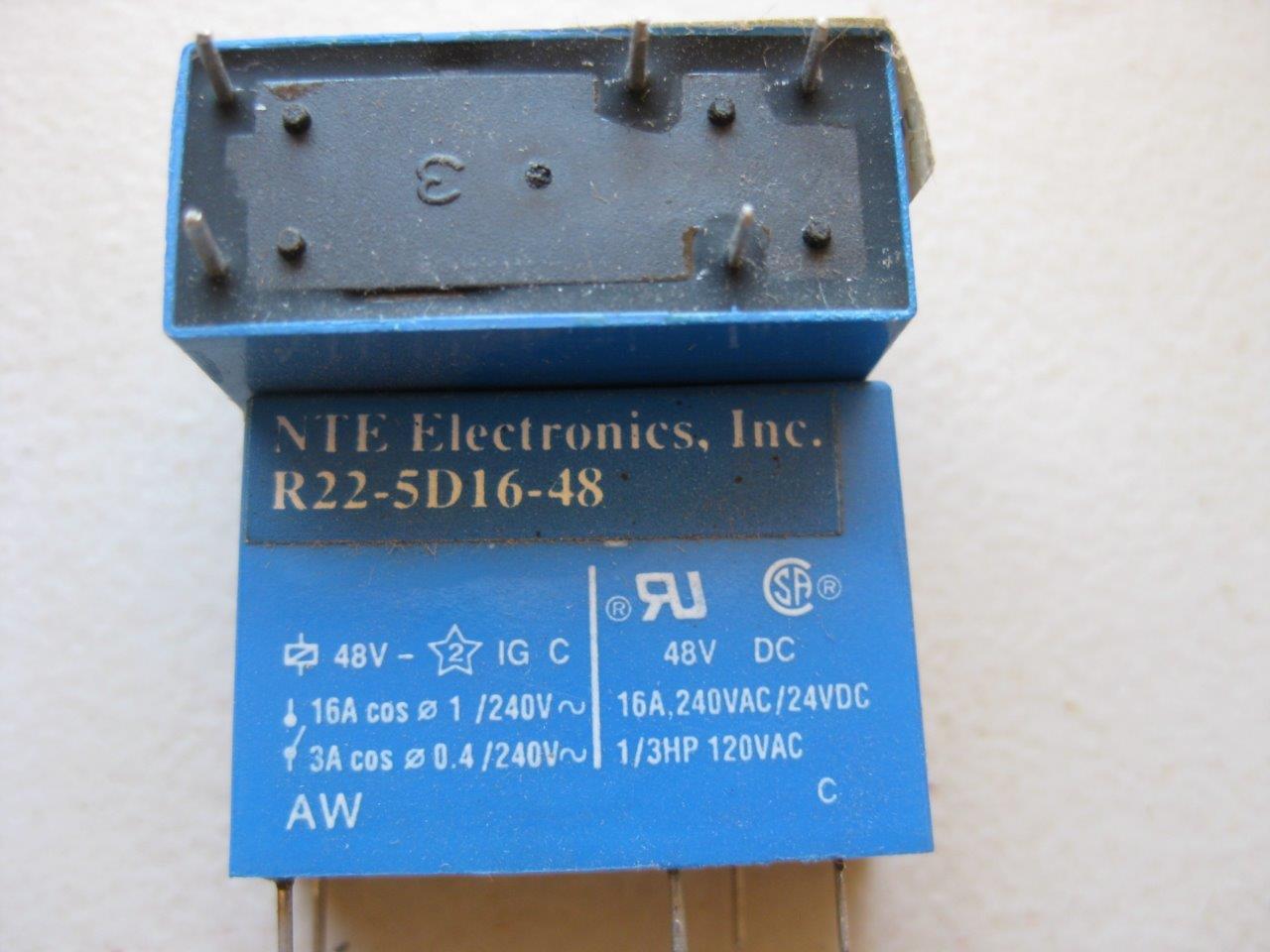 1x NTE Relay R22-1D16 R22-5D16 3 6 24 or 48 VDC 16 amp SPST-NO or SPST slimline - Picture 8 of 8