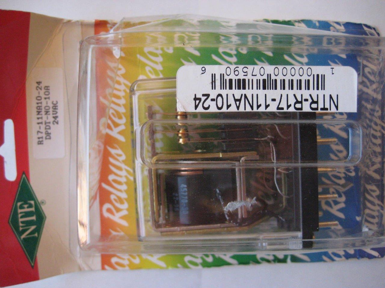 1x NTE Relay R17-11A10 R17-11D10 24 or 115/125 Volts 10 Amp DC AC DPDT DPDT-NO - Picture 4 of 9