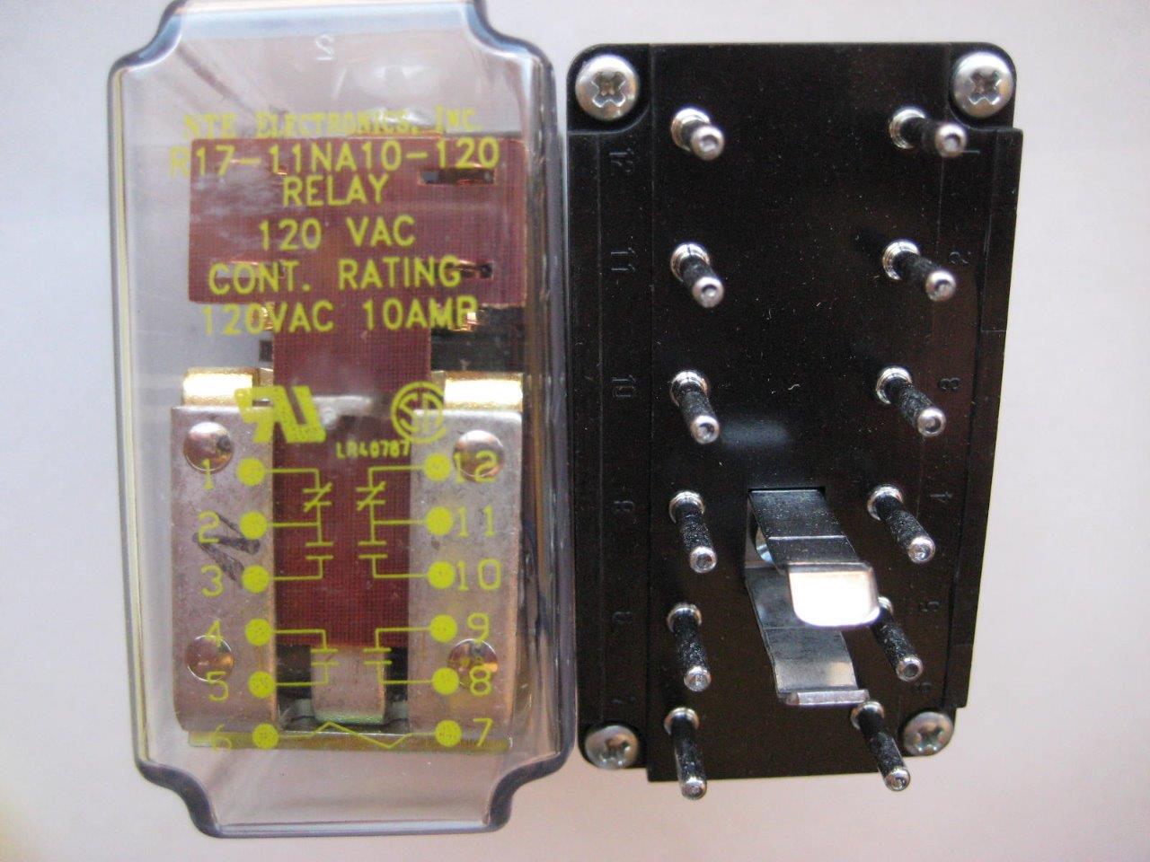 1x NTE Relay R17-11A10 R17-11D10 24 or 115/125 Volts 10 Amp DC AC DPDT DPDT-NO - Picture 5 of 9