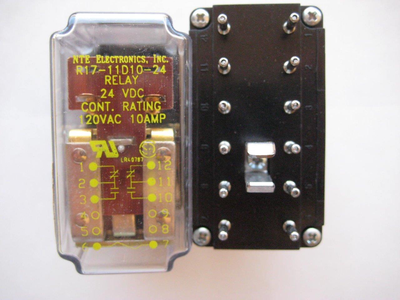 1x NTE Relay R17-11A10 R17-11D10 24 or 115/125 Volts 10 Amp DC AC DPDT DPDT-NO - Picture 6 of 9