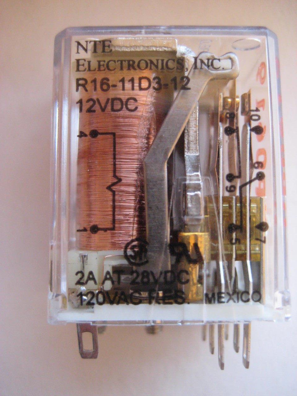1x NTE Schrack Relay R16-11A5 R16-11D5 5 12 24 or 115 5 Amp DC AC DPDT Mini NEW - Picture 5 of 6