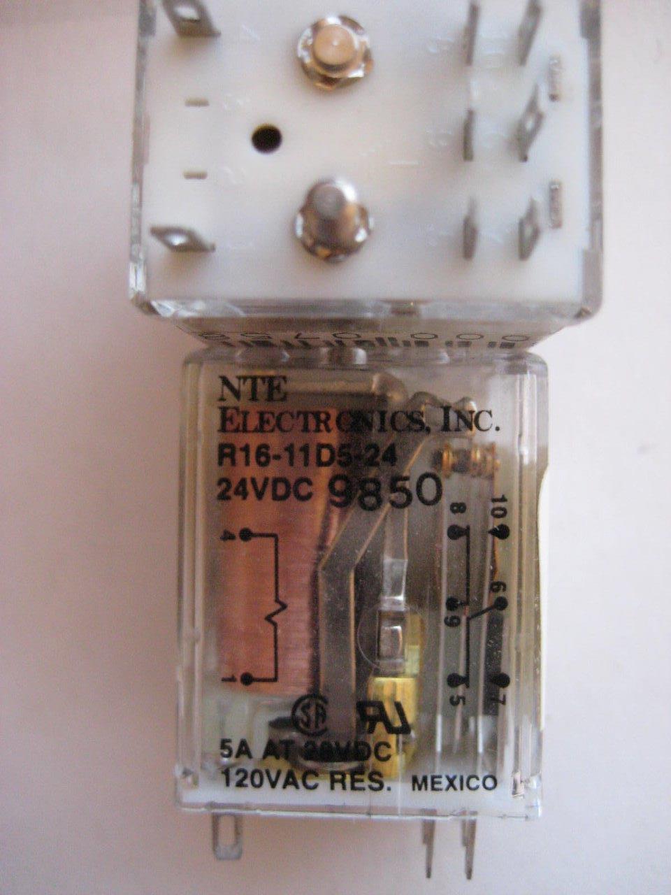 1x NTE Schrack Relay R16-11A5 R16-11D5 5 12 24 or 115 5 Amp DC AC DPDT Mini NEW - Picture 6 of 6