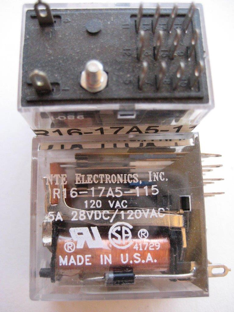 1x NTE Electronics Relay R16-17D5 R16-17A5 5 12 24 VDC or 120 VAC 5Amp 4PDT - Picture 5 of 5