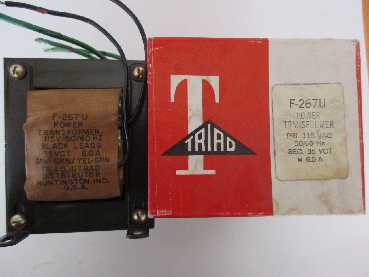 TRIAD Power Transformer Secondary 35 VCT @ .1 or 1.5 Amp Primary 115 NOS - Foto 5 di 6