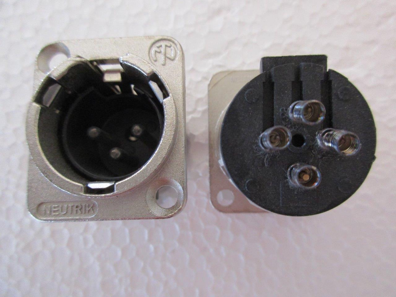 1x NEUTRIK NC3MD-L Nickel OR NC3MDL-BAG Black 3-pin XLR 3-pin Male XLR Panel Mnt - Picture 2 of 3
