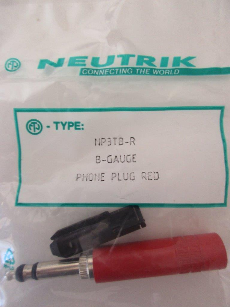 1x NEUTRIK Connector NP3TB 1/4" B Gauge BPO316 Plug Male Black Color NOS - Picture 3 of 3