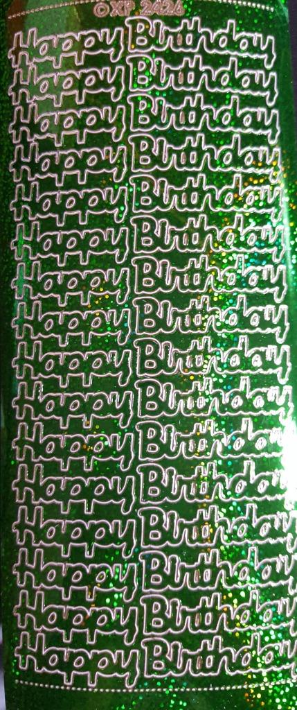 Embossed Holographic Sticker Happy Birthday in Green Red Blue Gold & Silver NEW - Picture 5 of 6