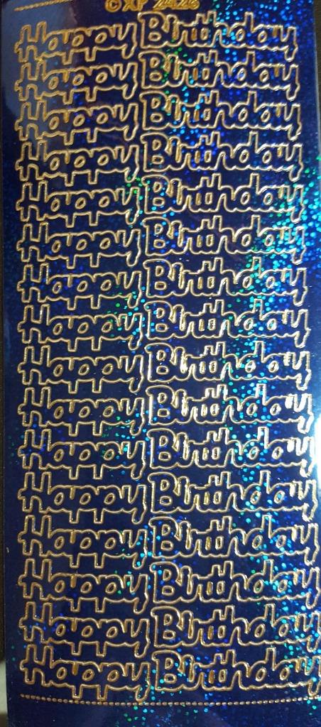 Embossed Holographic Sticker Happy Birthday in Green Red Blue Gold & Silver NEW - Picture 6 of 6