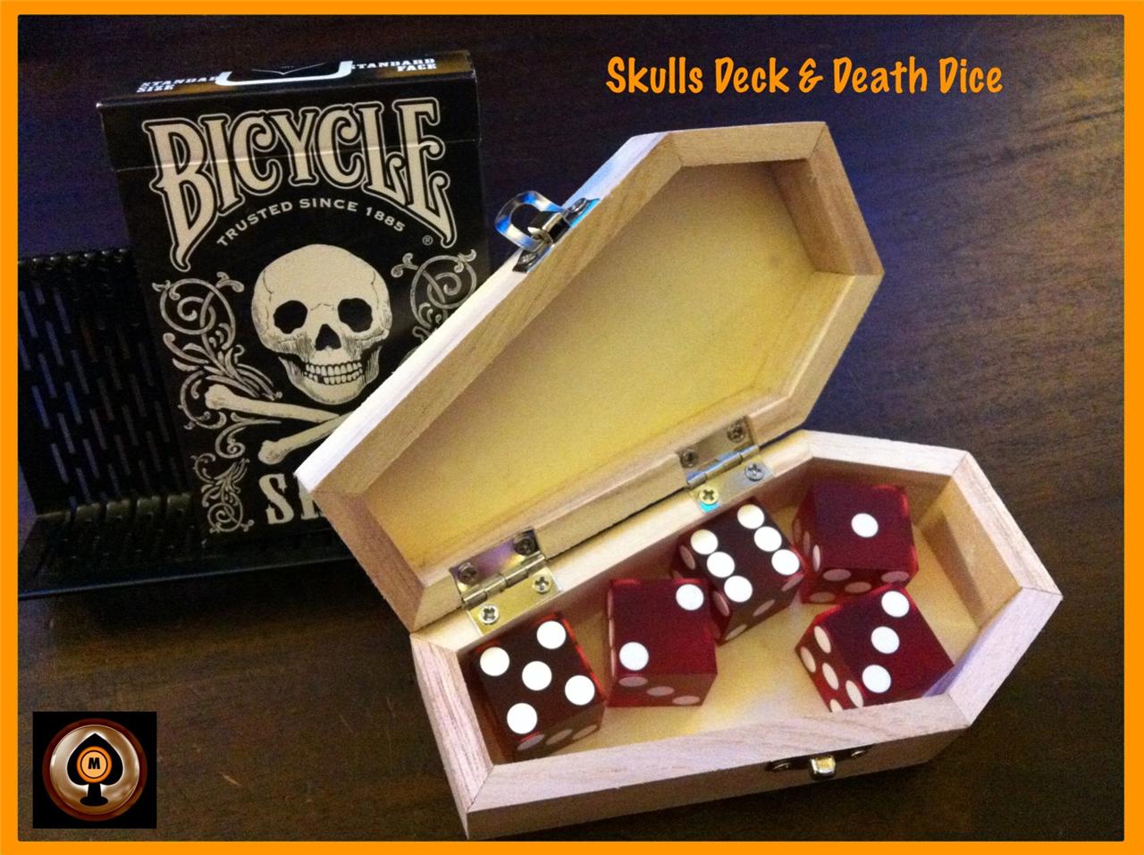 Skull Deck & DEATH DICE with Plain Pine Box Coffin / Fun Stuff for Halloween eBay