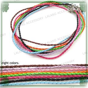 8PCS Mixed Braided Imitation Leather Necklace Cords 18"