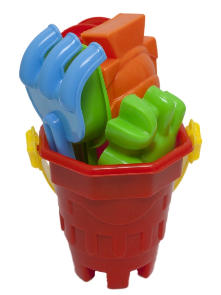 7 Piece Kids Fun Sand Water Beach Toy Bucket & Spades, Tools Childrens