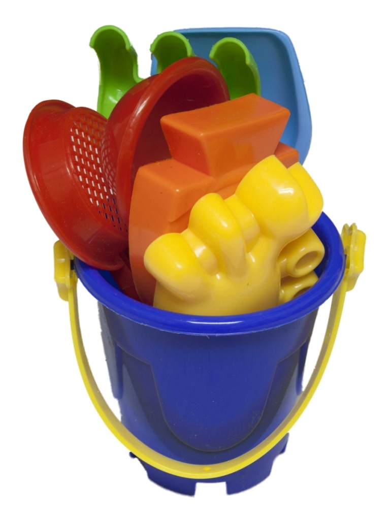 7 Piece Kids Fun Sand Water Beach Toy Bucket & Spades, Tools Childrens