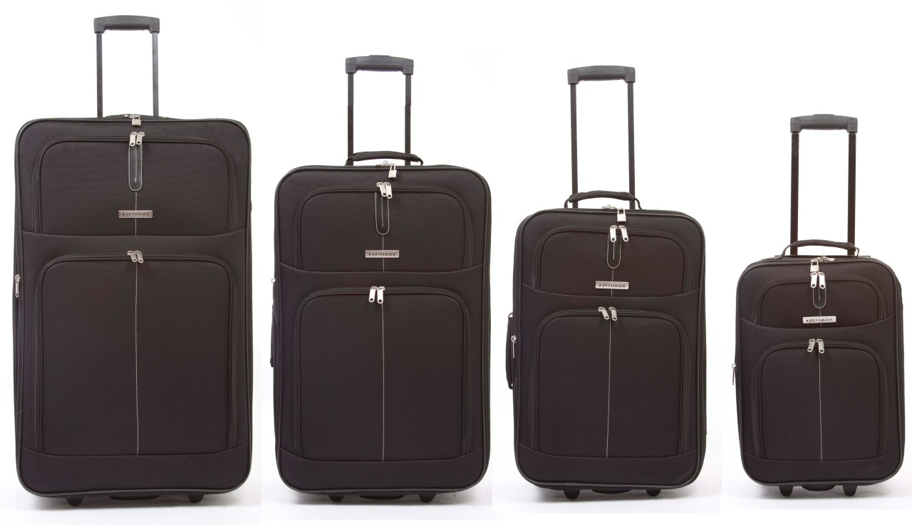 Skyhawk Black Light Weight Suitcases Luggage Baggage Expandable Wheeled