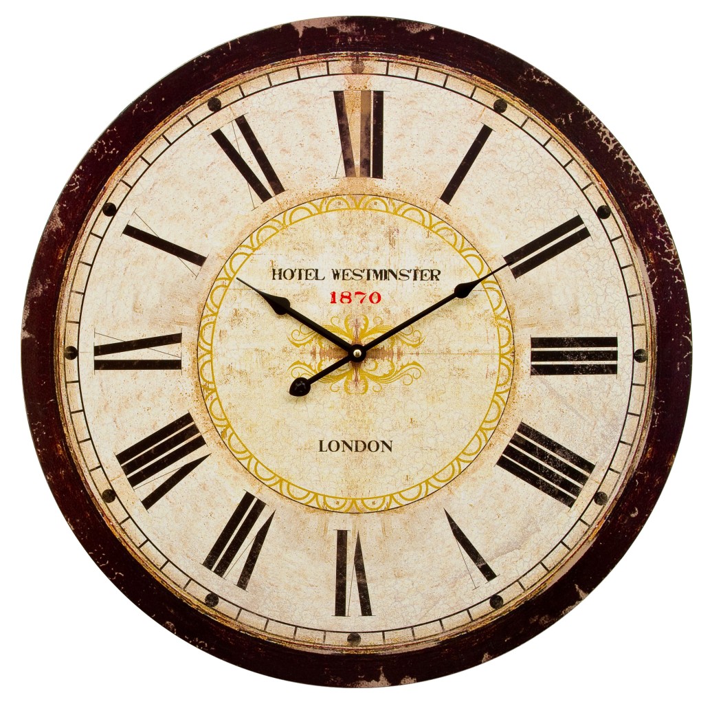 60cm Extra Large Wooden Wall Clock Vintage Retro Antique Shabby Chic 