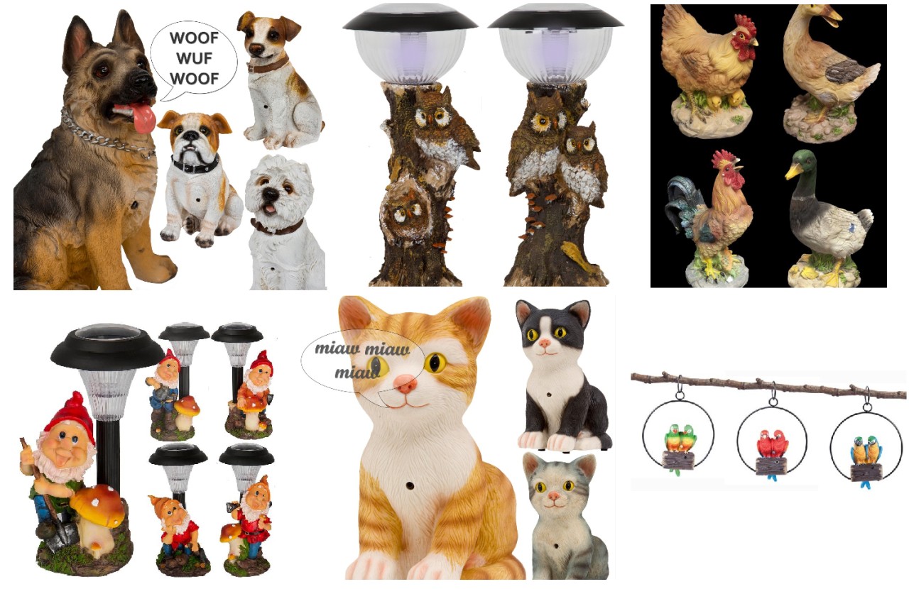 34cm Outdoor Garden Patio Farm Animal Birds Solar Powered Lights