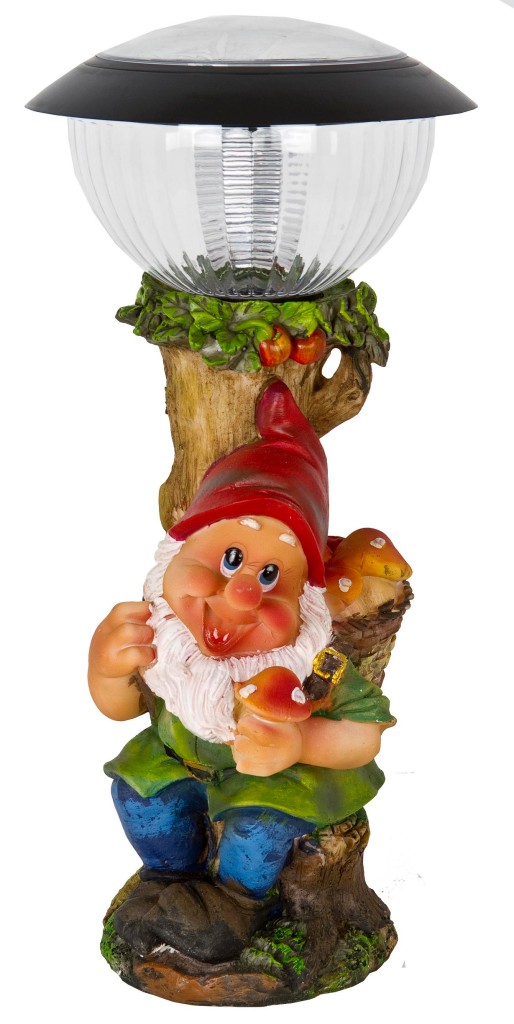 Solar Powered LED Garden Gnome Elf Goblin Ornament Decoration Light