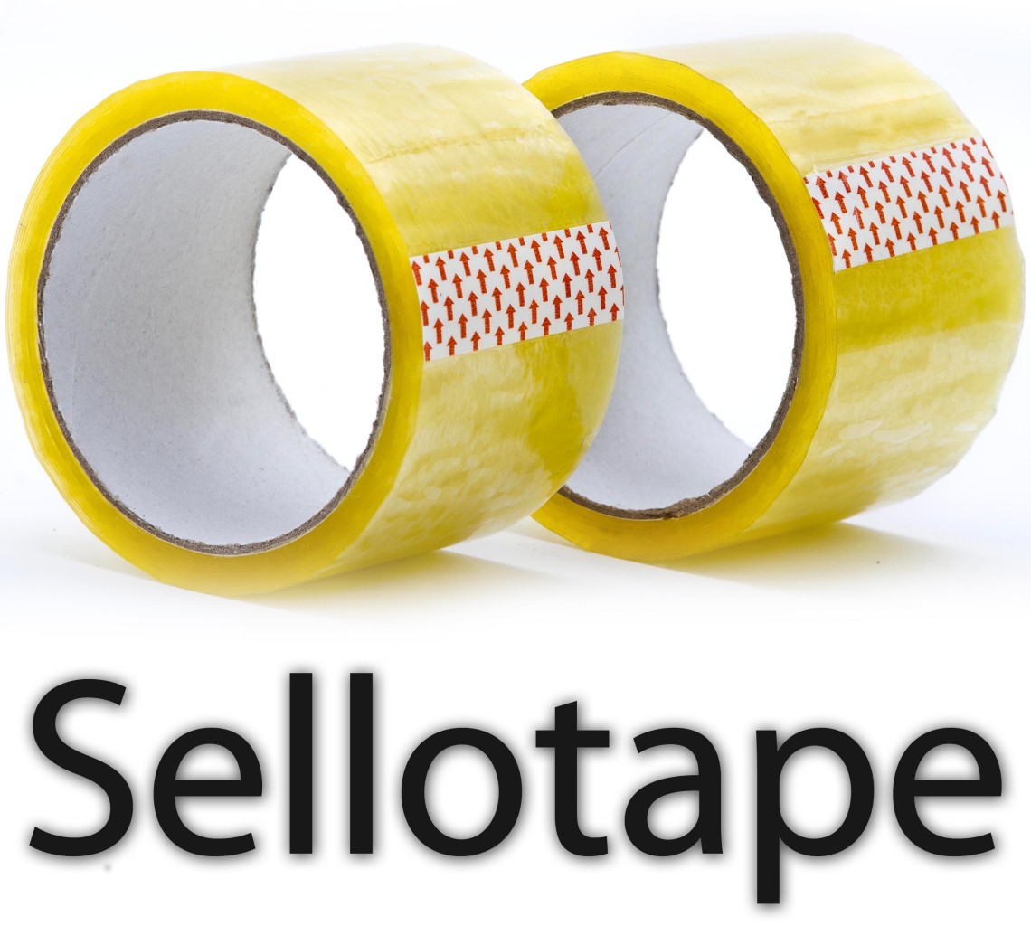 60mm X 50M Wide Clear Sellotape Roll Big Quality Strong Parcel Packing