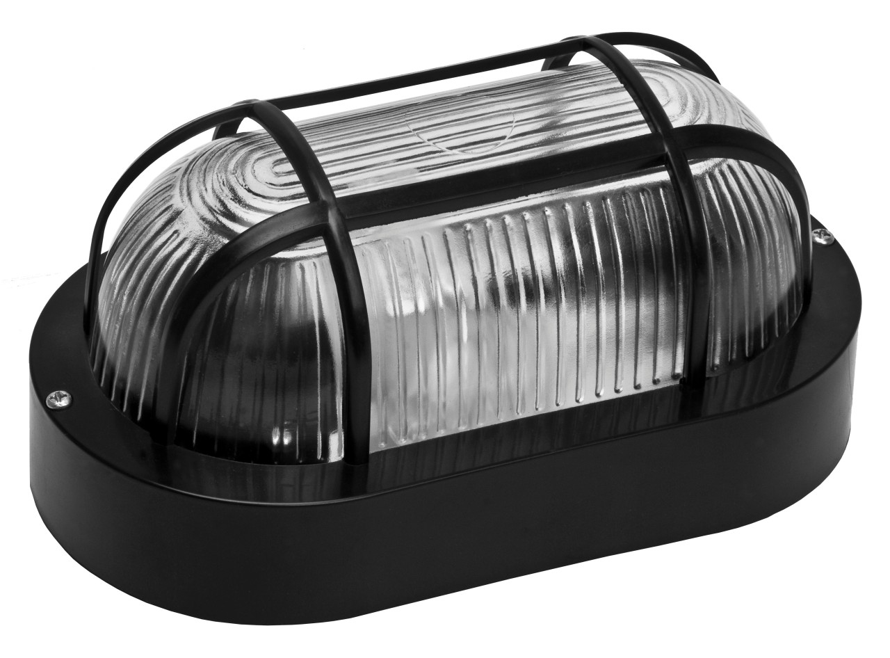 60W Plastic & Glass Bulk Head Security Outdoor Garden ...