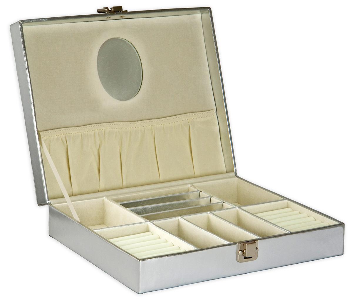 Large Patent Leather Effect Jewellery Jewelery Earings Trinket Box