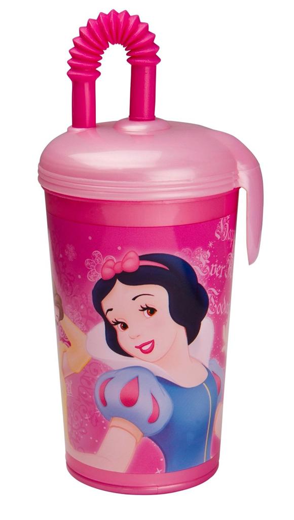 Kids Plastic Minnie or Cars Drinking Cup With Straw Water Canteen