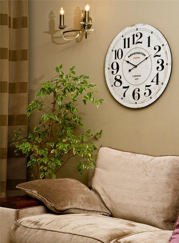 60cm Extra Large Wooden Wall Clock Vintage Retro Antique Shabby Chic