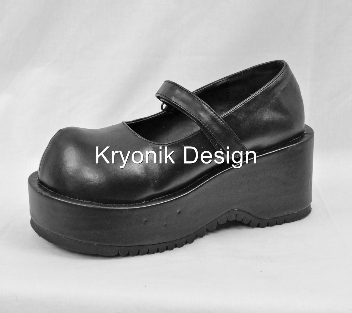 Demonia Dolly01 goth gothic mary jane platform shoes matte black 611 eBay