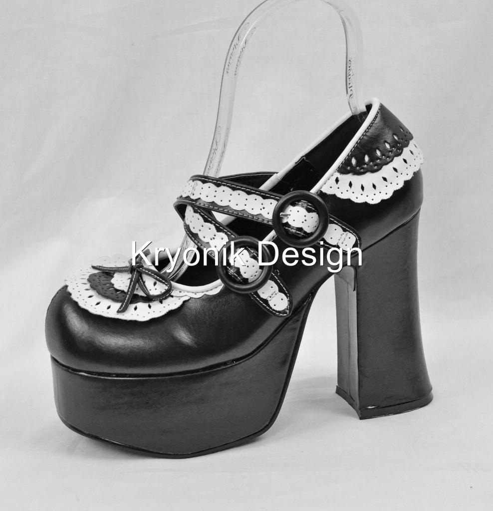 Demonia Charade23 goth gothic lolita platform black white