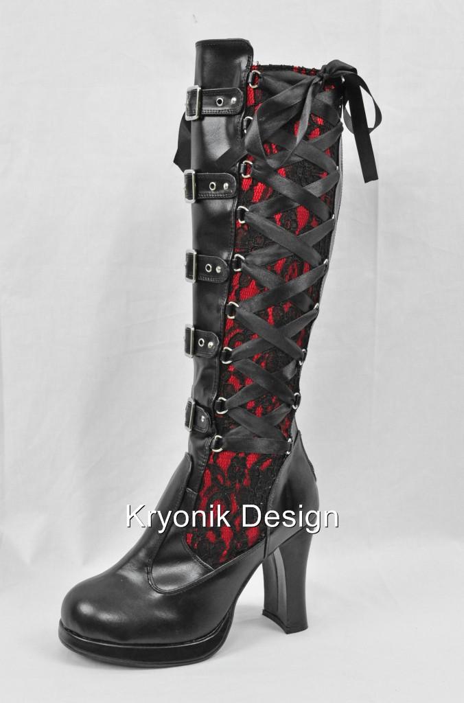 platform knee high boots demonia