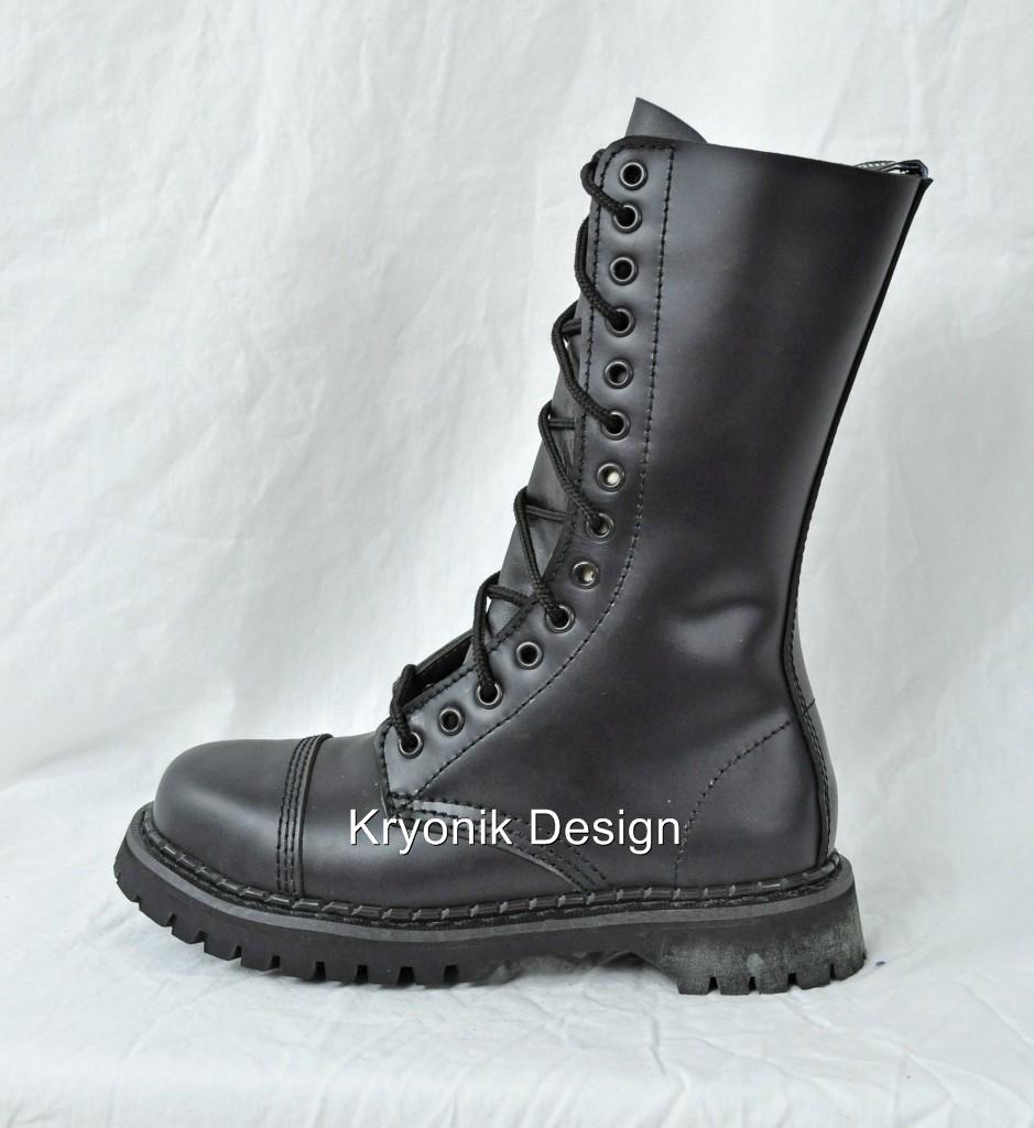 Demonia Rocky 14 Goth Gothic Punk Biker Combat Black Leather Boots Men S 4 14 Ebay