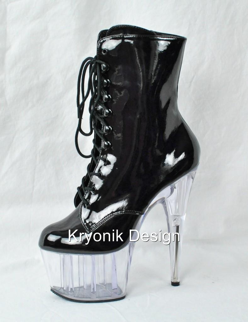 clear pleaser boots