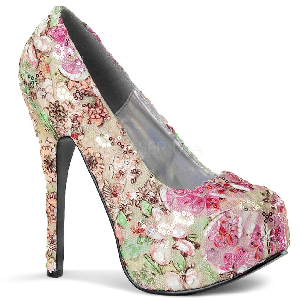 floral heels pumps