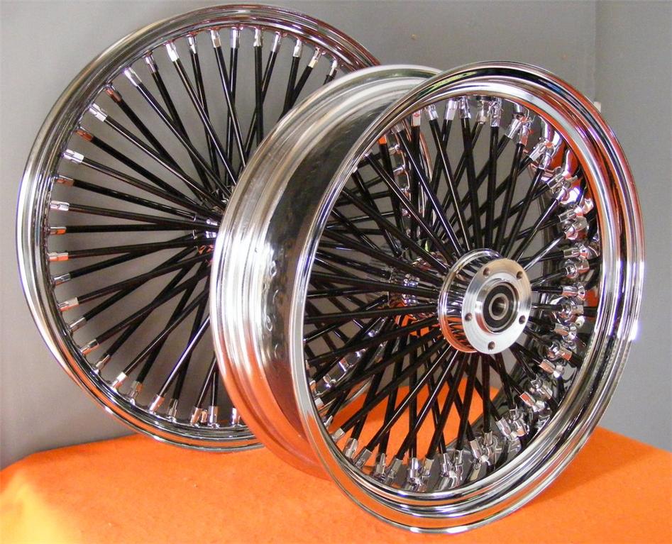 black fat spoke harley wheels