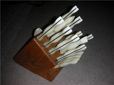 white cutco knife set